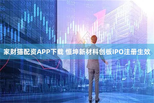 家财猫配资APP下载 恒坤新材科创板IPO注册生效