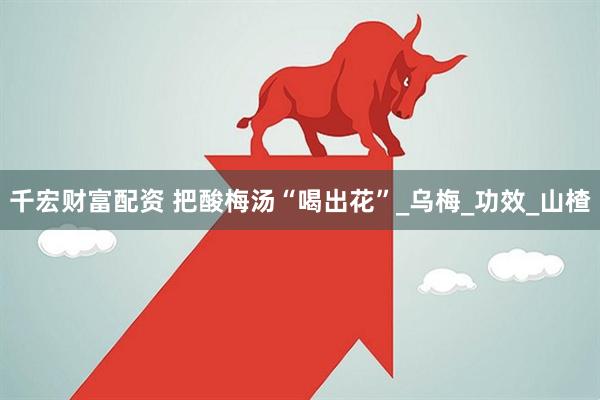 千宏财富配资 把酸梅汤“喝出花”_乌梅_功效_山楂